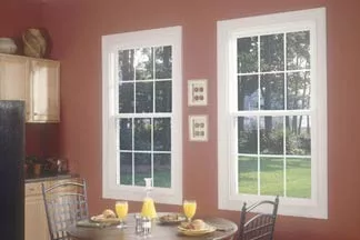 archway doors two kitchen windows red walls