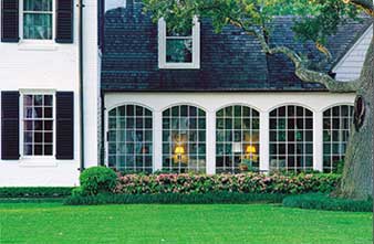archway windows and doors white house